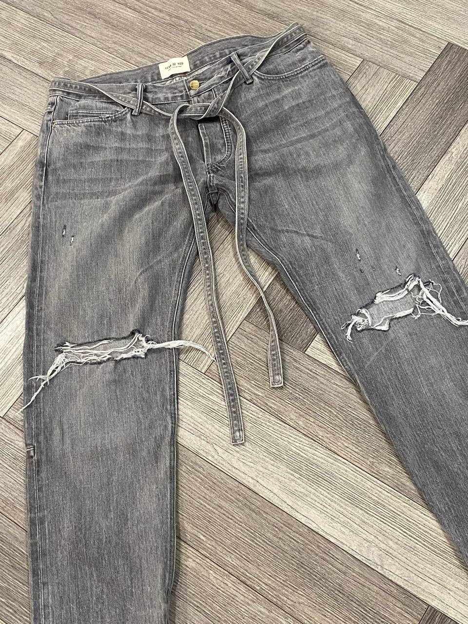 FEAR OF GOD 6th collection Gray ripped distressed Straight jeans Denim 36 Used thumbnail 5