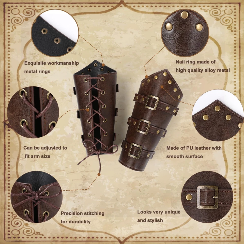 3PCS Renaissance for Men – Viking Renaissance Belt, Medieval Pouch & Leather ... - Image 3 of 4