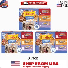 3 PACK Purina Friskies Gravy Wet Cat Food Variety Pack, Shreds, Pack of 24 5.5