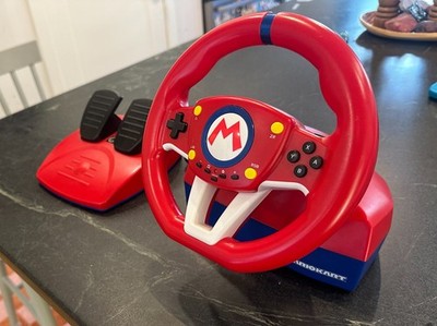 Hori Steering Wheel Pedals Nintendo Switch Mario Kart Red Tested Working Racing