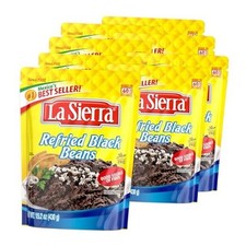 Refried Black Beans, Ready-to-Eat Vegetarian Refried Beans, 15.2 oz Pouch
