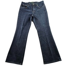 Lauren Ralph Lauren Bootcut Jeans Women's 12 Blue Denim Dark Wash Classic Fit