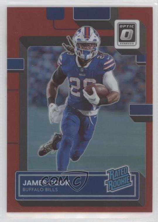 2022 Panini Donruss Optic Rated Rookie Red Prizm 55/99 James Cook #215 0l8z