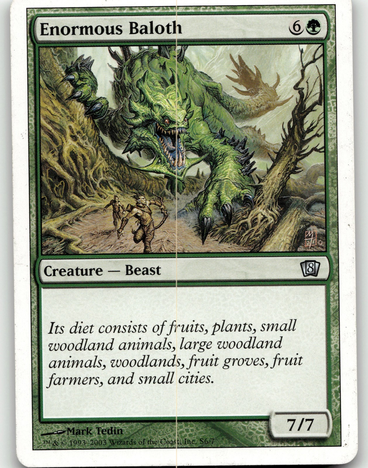 MTG Enormous Baloth 8ED S6 Eighth Edition Non-Foil MP