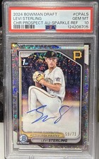 2024 Bowman Chrome Draft 1st Levi Sterling Sparkle /71 #CPA- LS RC PITTSBURGH