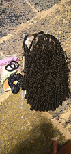 Black Lace Front Braided Curly Synthetic Wig, Elastic Band, Adjustable