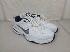 Nike Air Monarch IV White Midnight Navy Training Shoes 415445-102 Mens 11.5