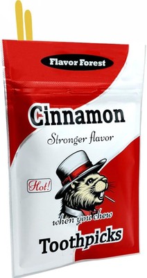 Hot Cinnamon Flavored Toothpicks (Flat Shape) 100ct 