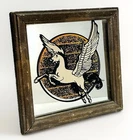 Vintage Mobil Pegasus Mirror Sign Framed Glass Flying Horse Logo Gas Oil Decor