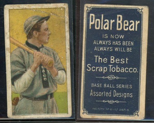 Joe Tinker [Bat on Shoulder] 1909 T206 Polar Bear card