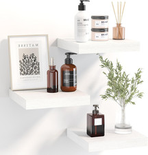 Fixwal 8Inch Floating Shelves for Wall, Small White Shelves Wall Mounted Shelf f