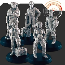 EC3D QUADRANT Dock Workers and Pilots X5 Stargrave Starfinder Starsaga Planet28
