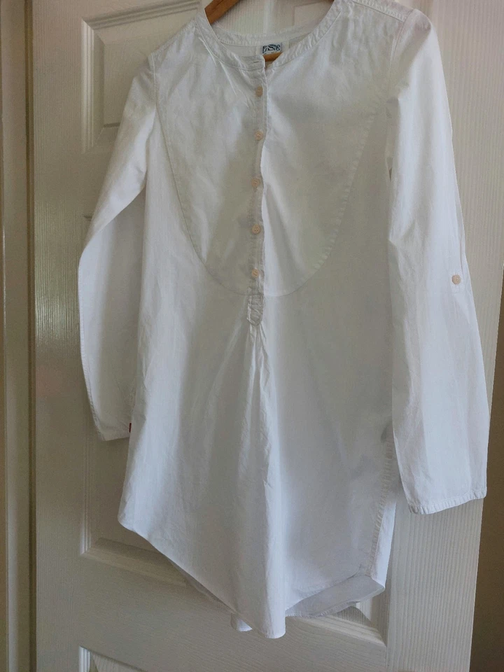 LEVI'S White Stripy Shirt Tunic, Size XS - Image 3 of 4
