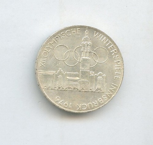1976 Austria XII OLYMPIC Winter Games Coin 100 Schilling SILVER COMMEMORATIVE