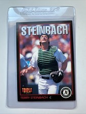 Terry Steinbach 1993 Leaf Triple Play 177 Athletics + Card Saver
