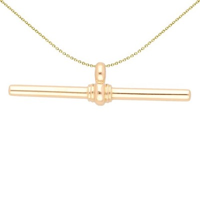 9ct Gold Jewelco London T-Bar Anchor Pendant Necklace 16-20 inch