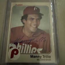 1983 FLEER MANNY TRILLO AUTOGRAPH SIGNED AUTO #174 PHILADELPHIA PHILLIES