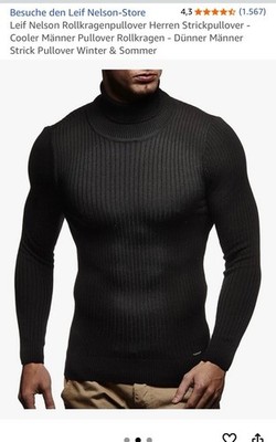 Leif Nelson Herren Rollkragen Pullover Gr.L
