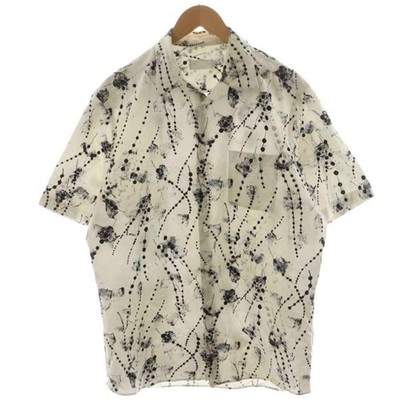 Prada 2020 Short Sleeve Shirt Patterned White Black Size 43 Men