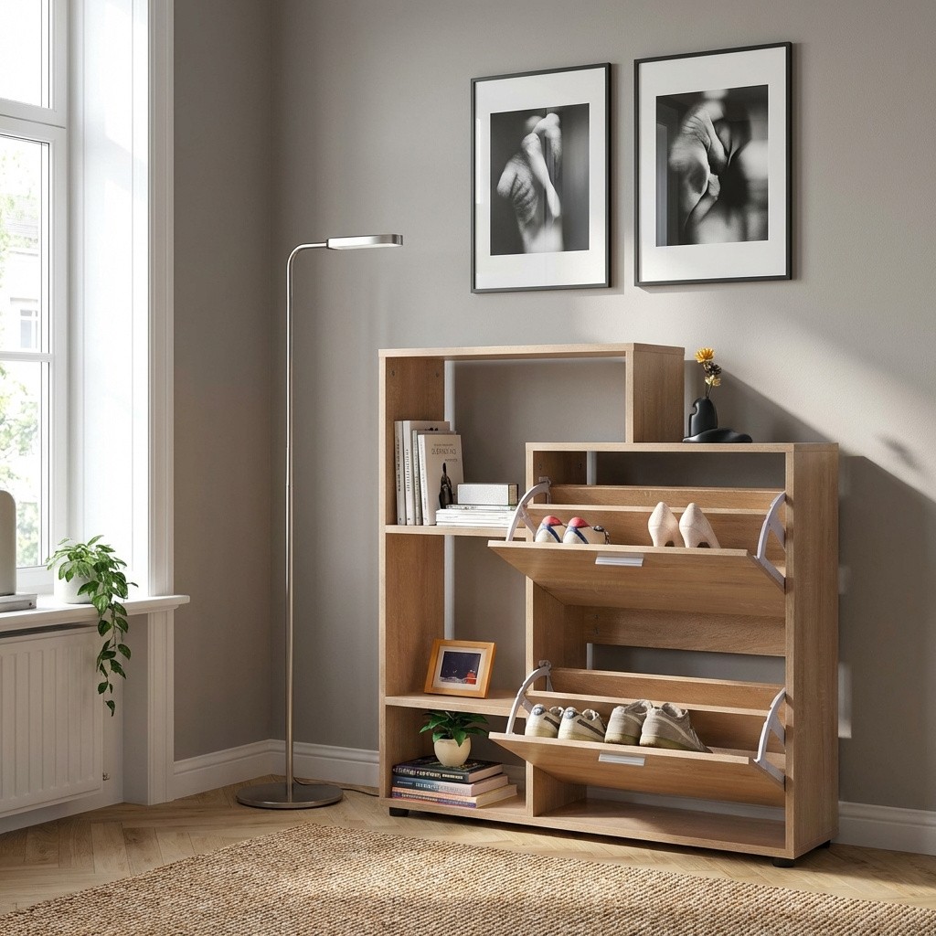 Mobile Porta Scarpe DecHome 2 Ante - Design Slim Legno 20 Paia