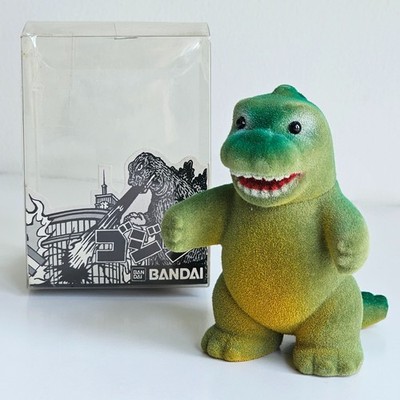 80s BANDAI GODZILLA FLOCKED FELT MASCOT GODZILLAND RARE SPACE ALIEN TOY JAPAN