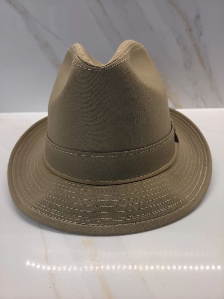 Stetson FEDORA Cotton Reverse Corduroy Trilby Western Tan Brown Fedora Sz XL Stetson Western Hat Gray Large Cotton Reverse Corduroy  main image 3