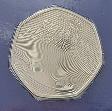 2019 Sir Stephen Hawking Brilliant Uncirculated UK Fifty Pence 50p coin On Card