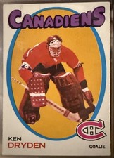 Topps 1971-72 Ken Dryden Montreal Canadiens #45 Rookie Base Set Card. rookie card picture