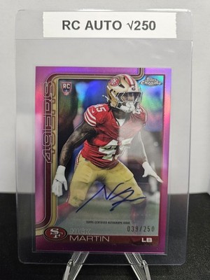 2025 Topps Chrome Football Nick Martin #RRA-NMA Topps RC Auto Pink