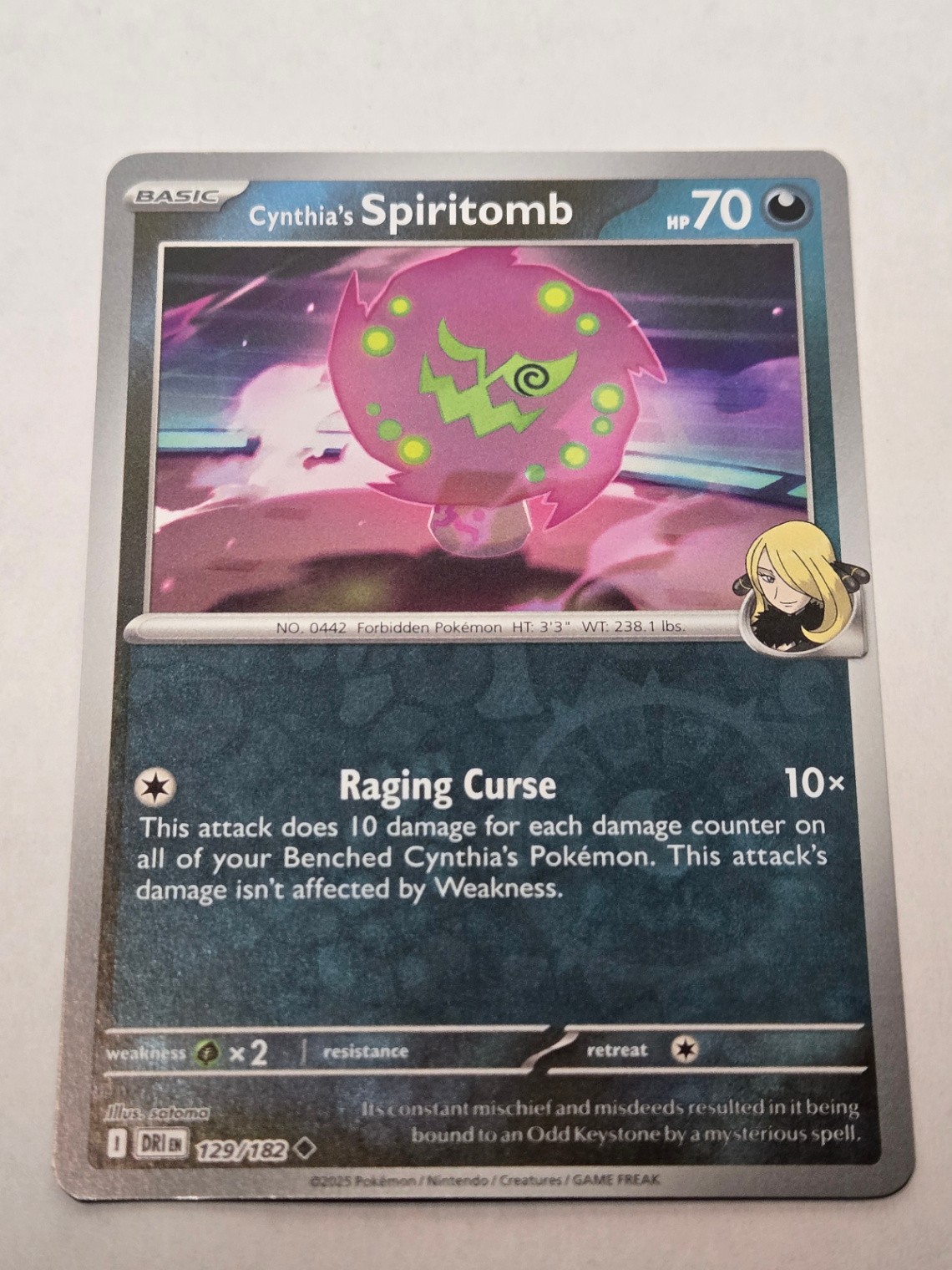 Cynthia's Spiritomb 129/182 SV10: Destined Rivals Uncommon LP Reverse Holo