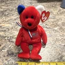Ty Beanie Babies America Red Bear
