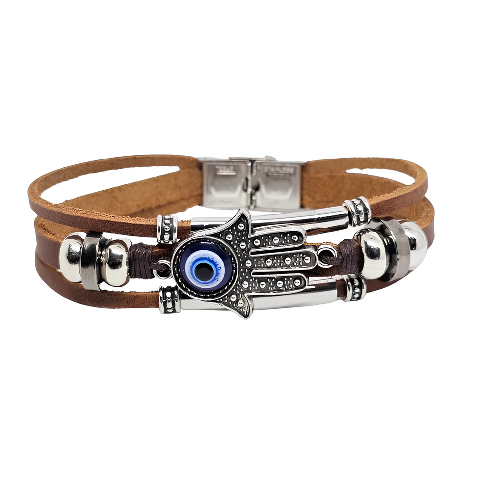 Brazalete protector Hamsa ojo de la suerte joyería espiritual étnica Foto 2 de 4