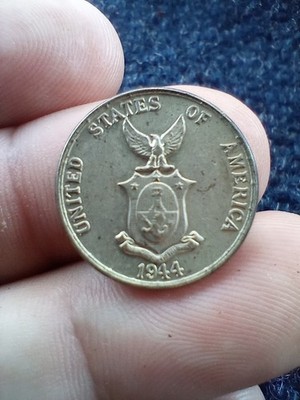 1944 Philippines 5 Centavos United States of America Philadelphia
