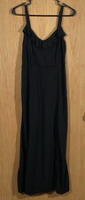 Old Navy Womens L Black Maxi Dress Ruffle Smocked Coquette Dark Fairy Minimalist