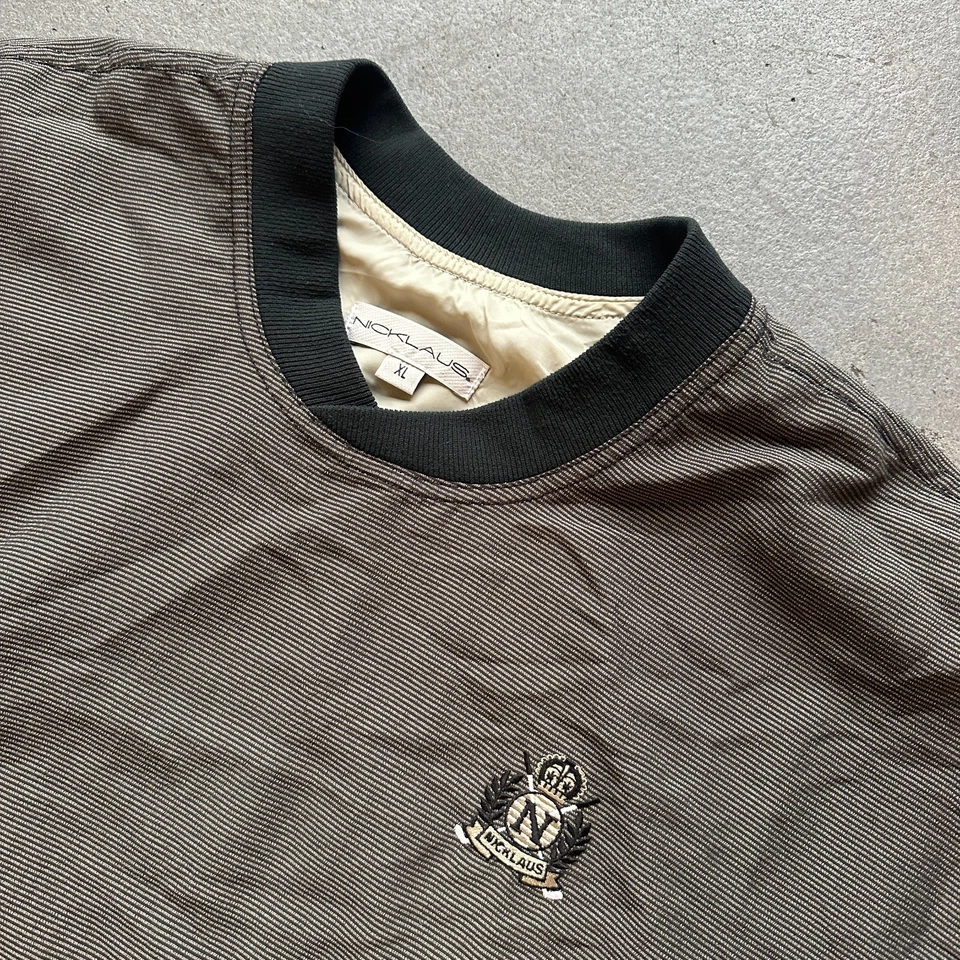 复古 Jack Nicklaus 套衫男式 XL 风衣高尔夫夹克尼龙衬里灰色 — 第 2/4 张图片