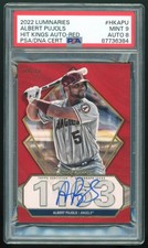 ALBERT PUJOLS 2022 TOPPS LUMINARIES HIT KINGS AUTO RED 09/10 PSA 9 DNA 8 #HK-APU
