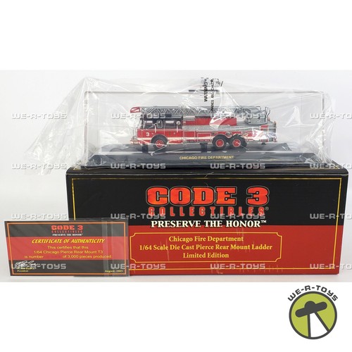 Code 3 Preserve the Honor Chicago Pierce Rear Mount Ladder T3 Vehicle #12919 - Picture 1 of 12
