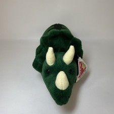 VTG Dakin Dinosaur Triceratops Plush Green 10" with Sound Applause New with tags