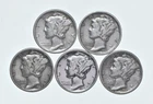 High Grade Lot 1939 1936 1939 1939 1937 Mercury Dime Collection *781