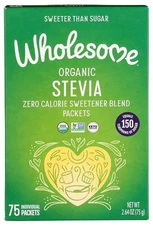Wholesome Sweeteners Organic Stevia, 75 Count Packets, 2.64 Ounce (Pack of 1) 
