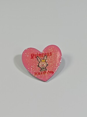 Princess In The Making Bunny Rabbit   Lapel Pin Jim Benton Design Pink Heart