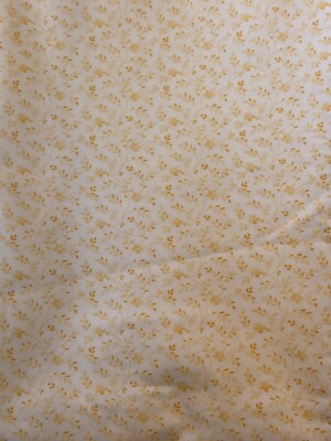 1 1/2 Yards  60  x 44  White & Golden Cotton Fabric