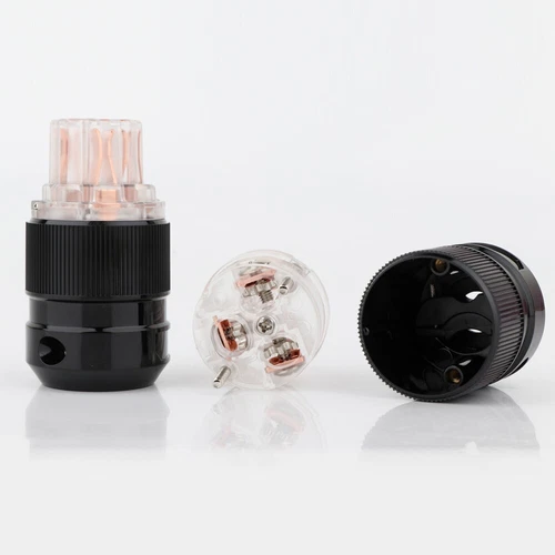 Pair Hifi Audio US AC Pure Copper Power Plug Male & IEC Female Connector - Picture 7 of 9