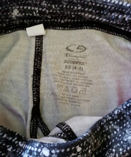 C9 Champion ~ Girl's Tights/Pants ~ Size XS (4-5) ~ Black ~ White ~ Pink - Picture 4 of 5