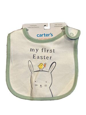 Carters Baby Bib  My First Easter  Bunny & Chick New With Tags