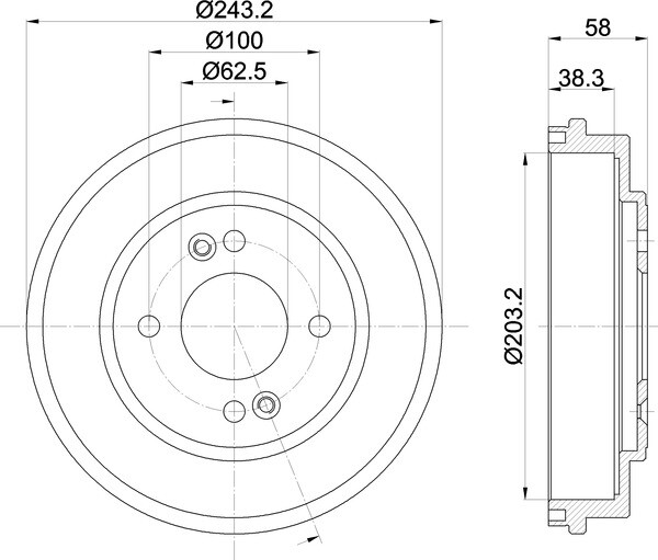 For Hyundai Getz 1.3 1.5 CRDi 1.6 i 1.1 1.4 GLS Mintex Brake Drum Rear Axle