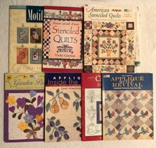 Lot of 7 Stenciled  Misc. Quilt Books Appliqu  Embroidery Garden Animals
