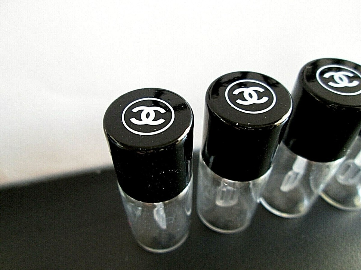 SET OF 6 CHANEL EMPTY GLASS TRAVEL SIZE SKIN CARE MAKEUP SAMPLE