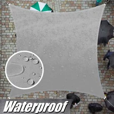 ColourTree Grey Rectangle Waterproof Sun Shade Sail Canopy Fabric Outdoor Patio