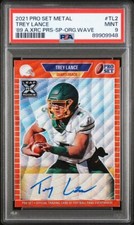 2021 Pro Set Metal TL2 Trey Lance Auto XRC Prism spectrum orange Wave 2/2 PSA 9